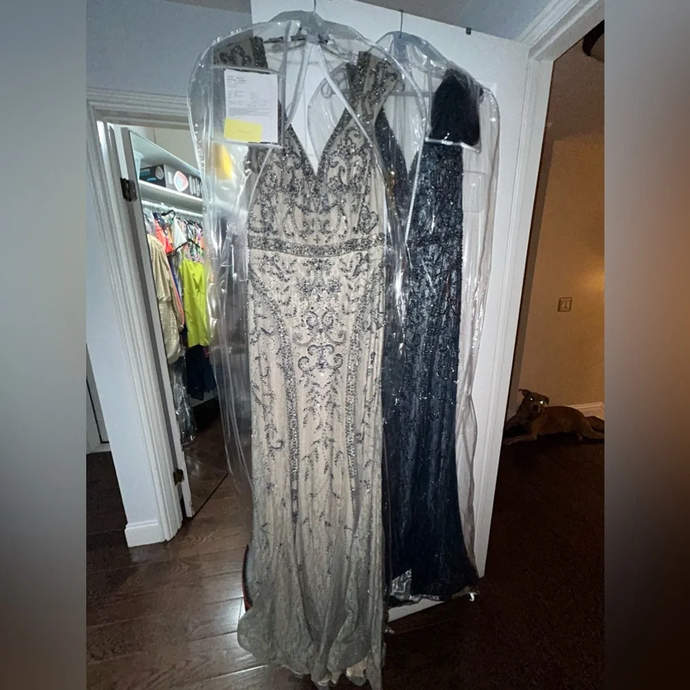 NWT Ivonne D for Mon Cheri 119D42 beaded lace trumpet gown - Picture 2 of 15